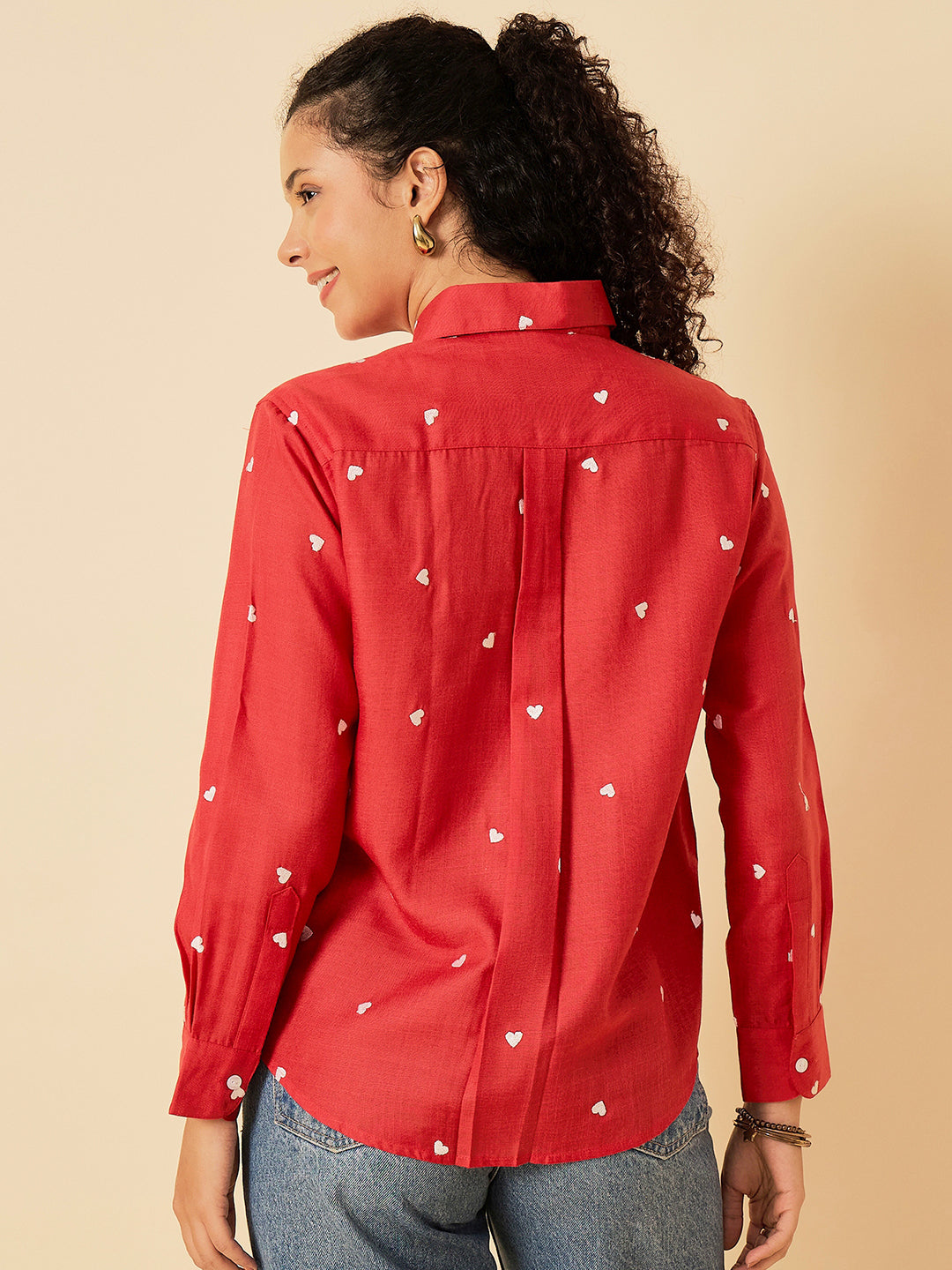 All Over Embroidered Linen Shirt