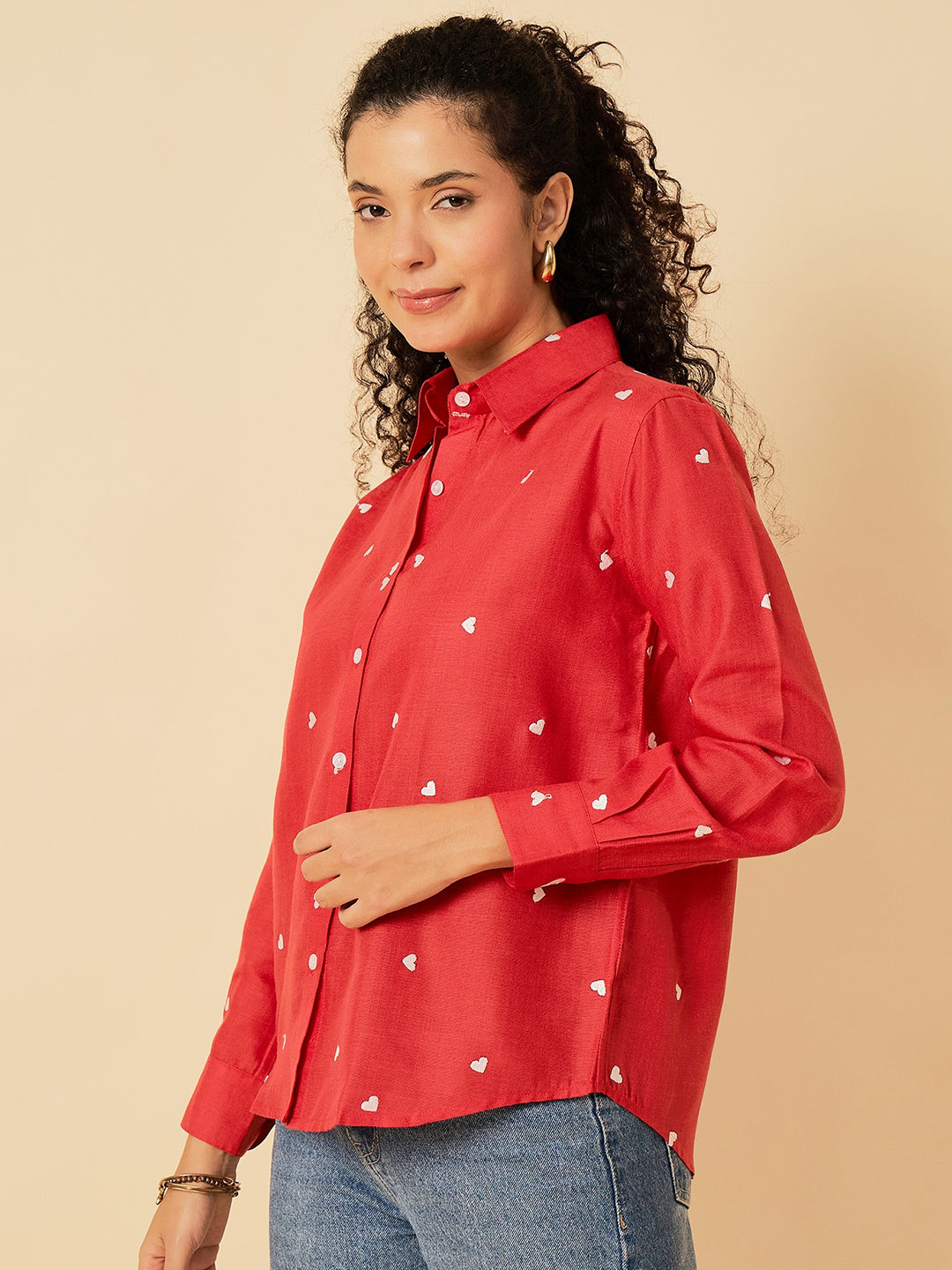 All Over Embroidered Linen Shirt