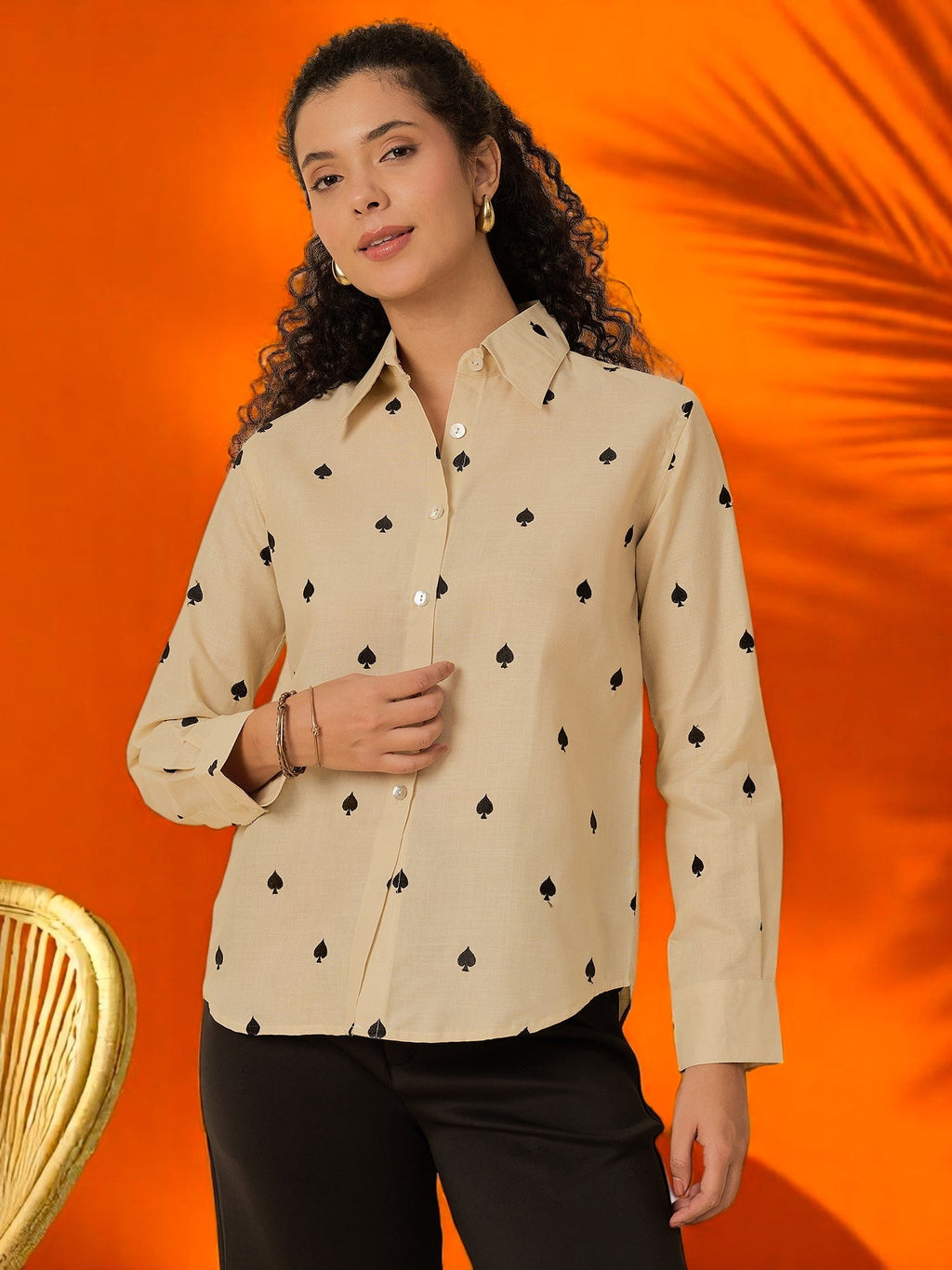 All Over Embroidered Linen Shirt