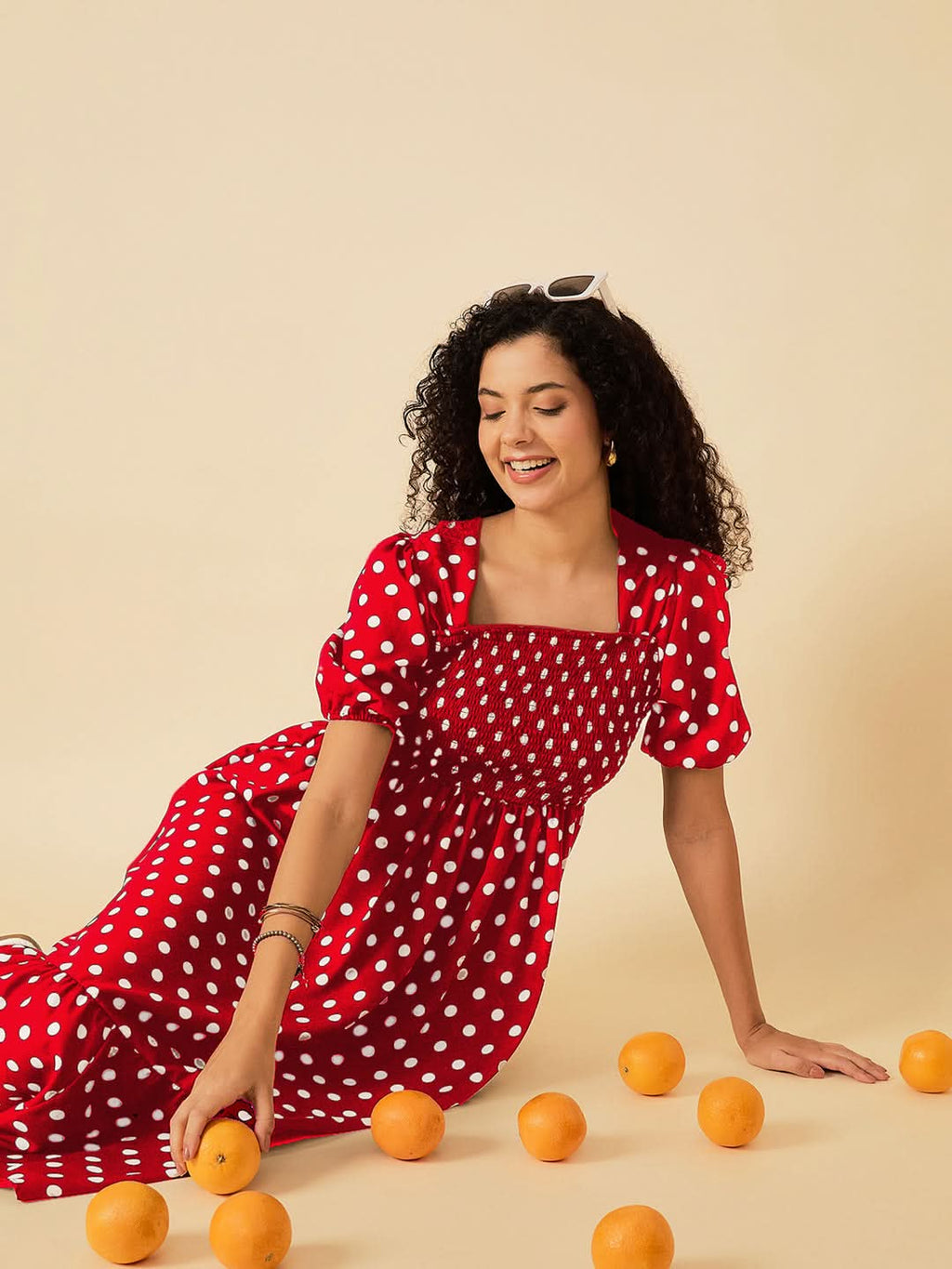 Smocked Tiered Midi Dress
