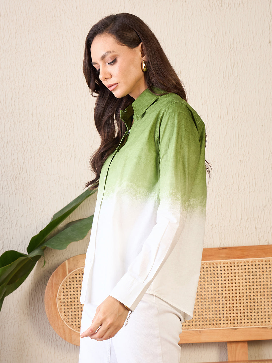 Printed Cotton Ombre Shirt