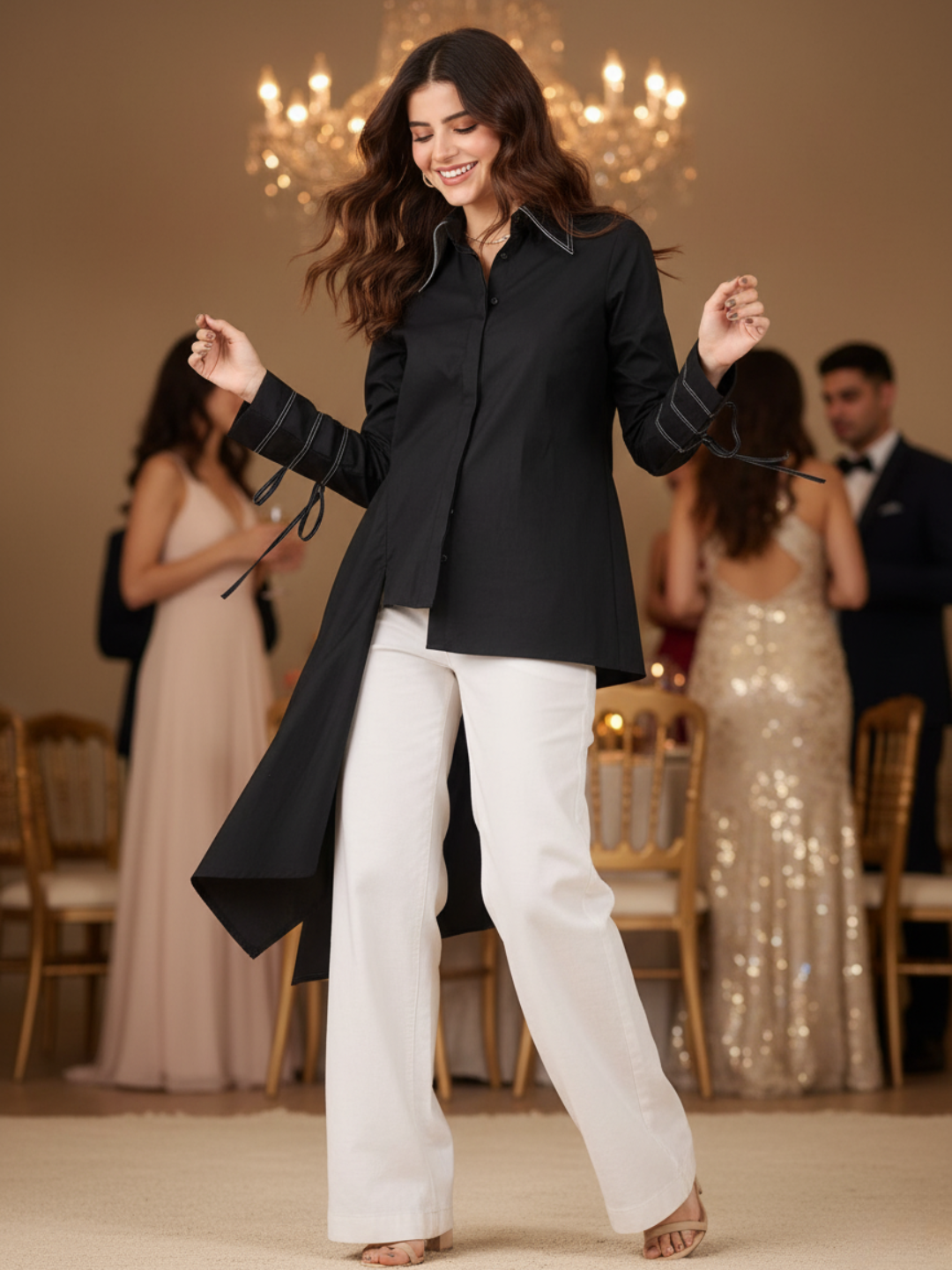 Asymmetrical Drape Shirt - Uptownie