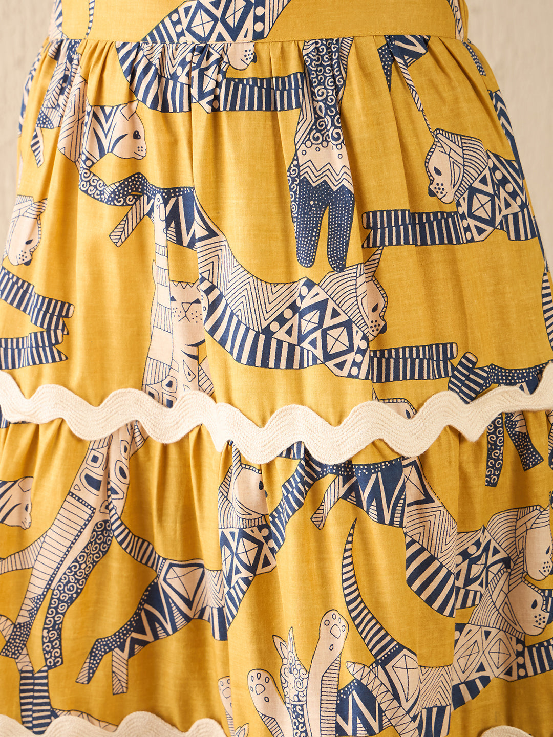 Ric-Rac Cotton Tiered Maxi Skirt