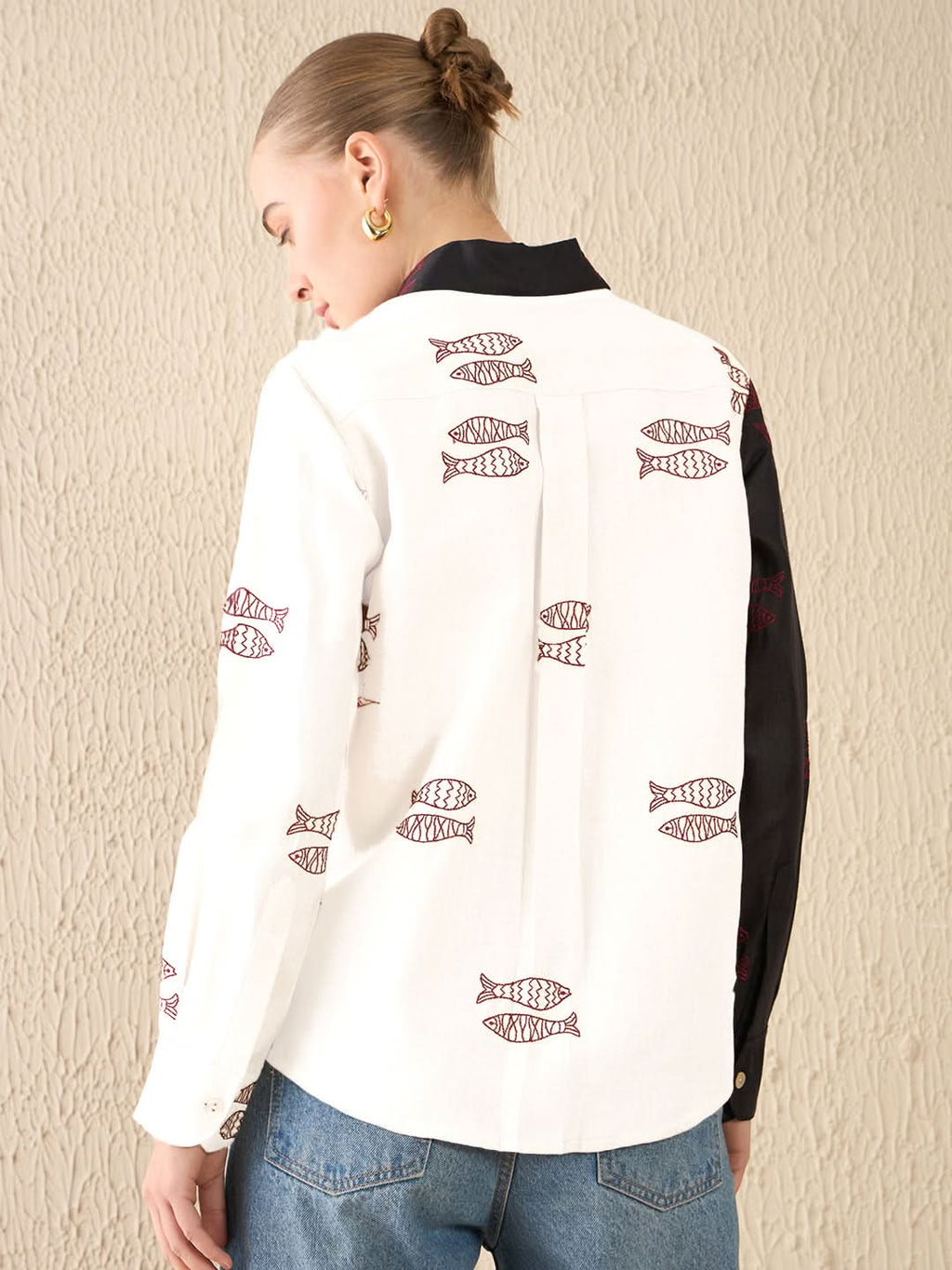 All Over Embroidered Linen Shirt