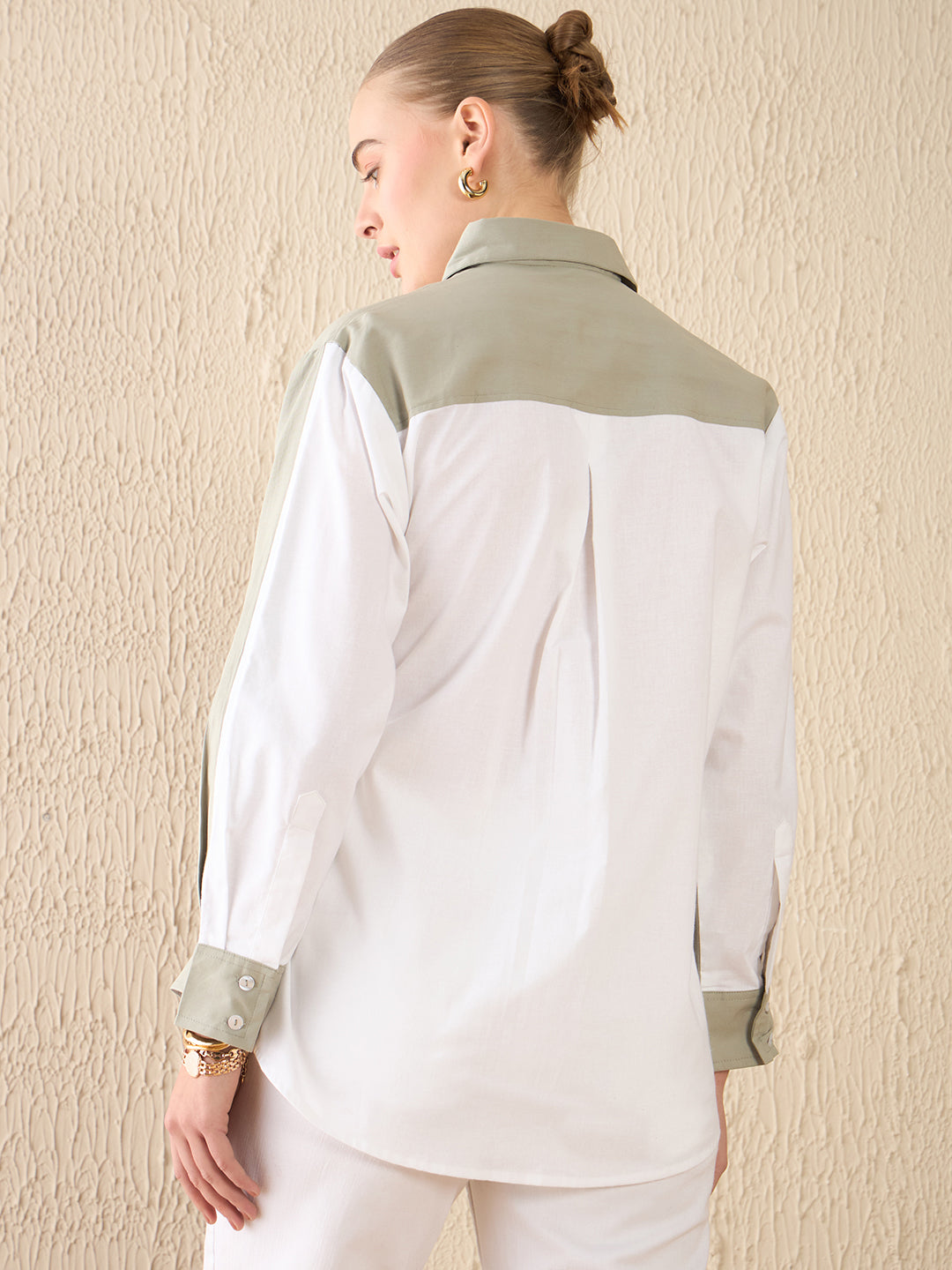 Side Tie-Up Cotton Shirt