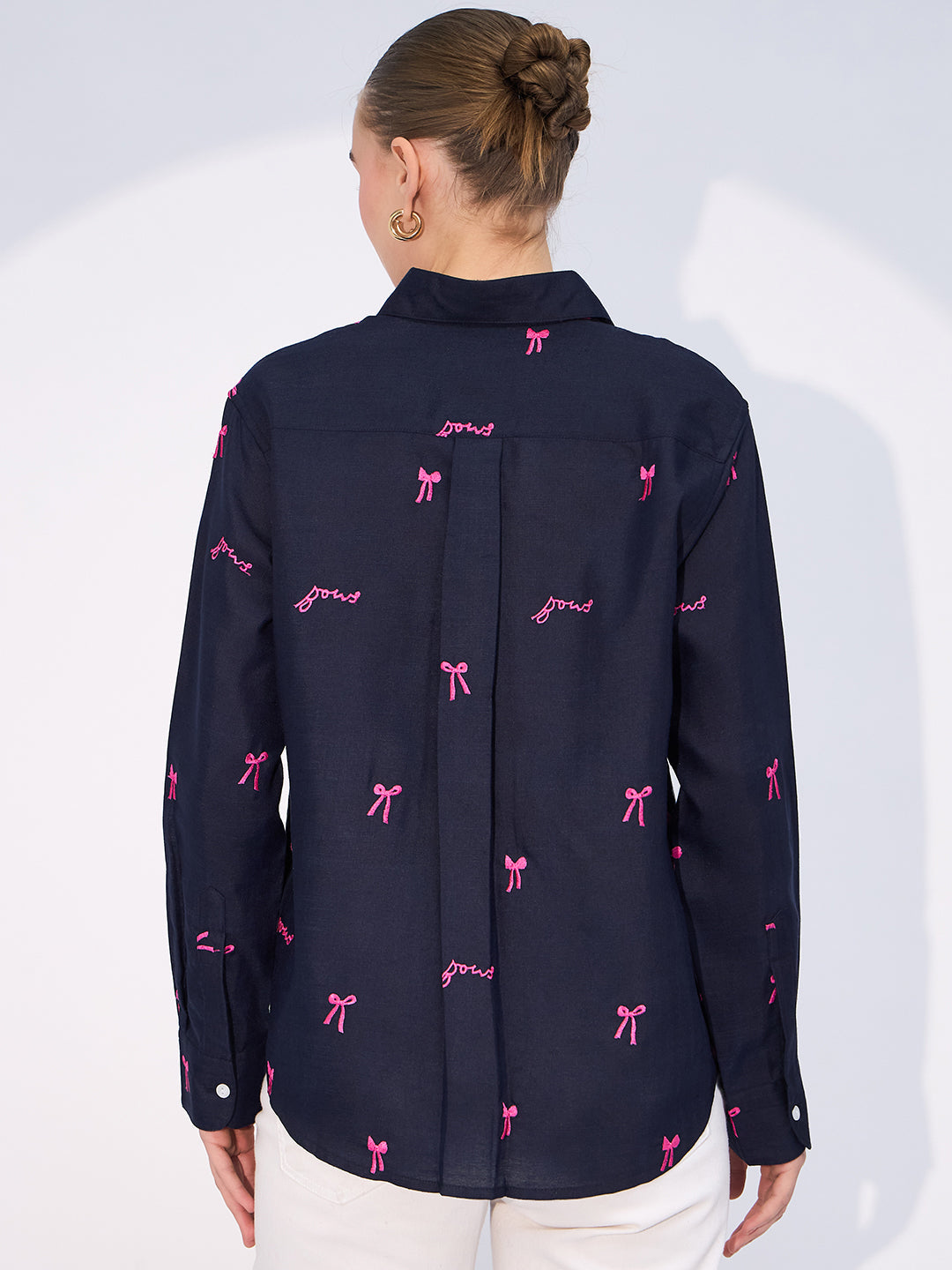 All Over Embroidered Linen Shirt