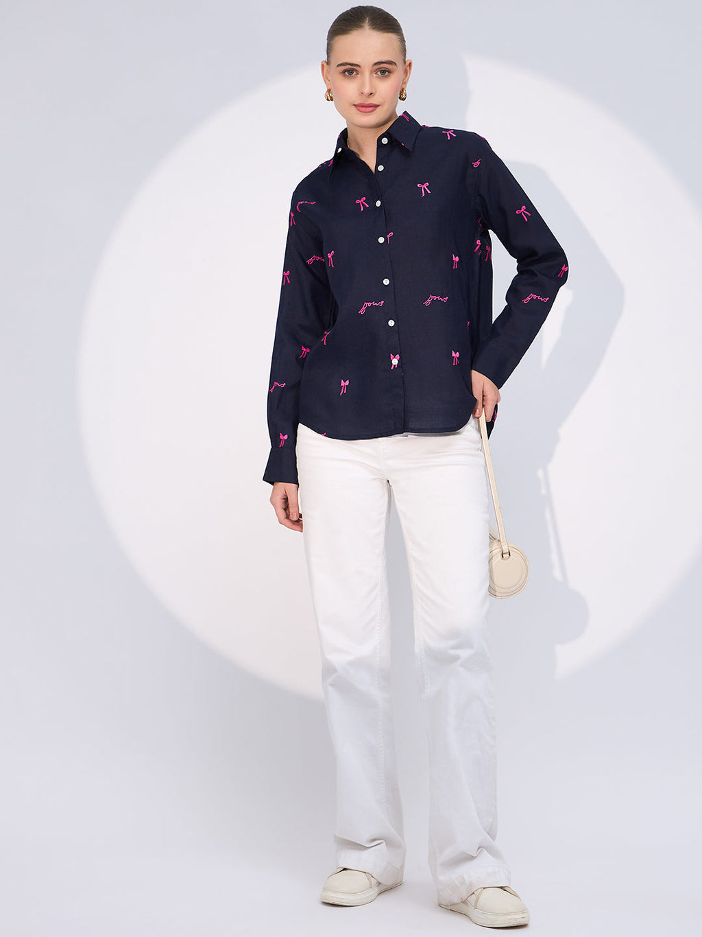 All Over Embroidered Linen Shirt