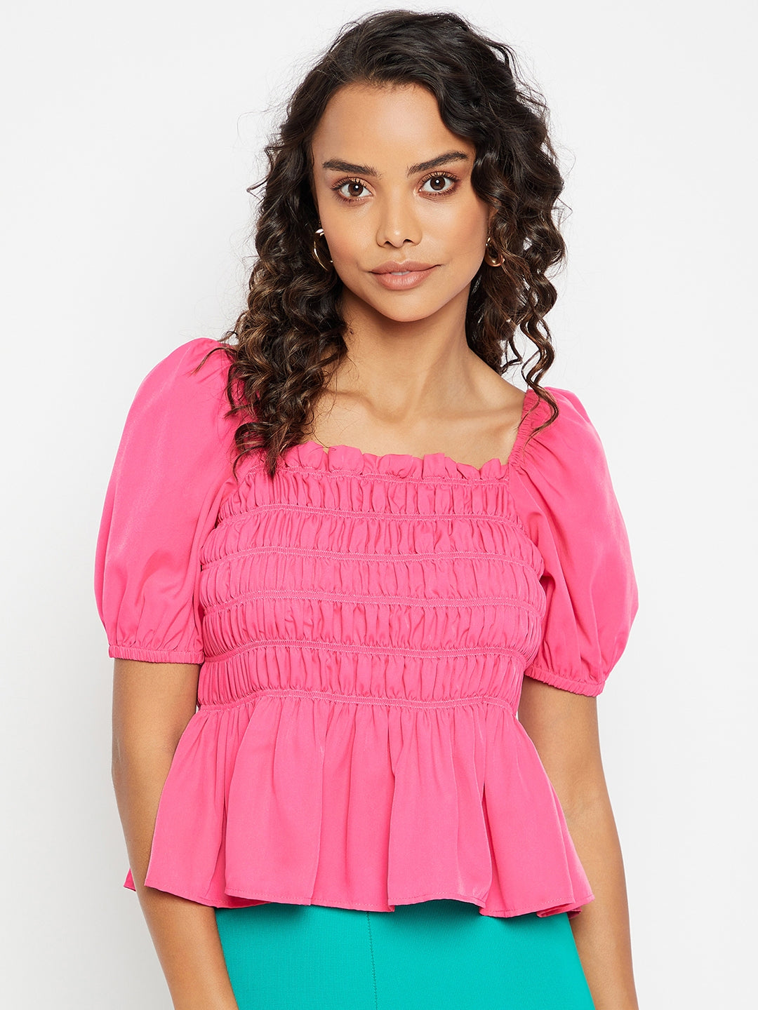Smocked Peplum Top