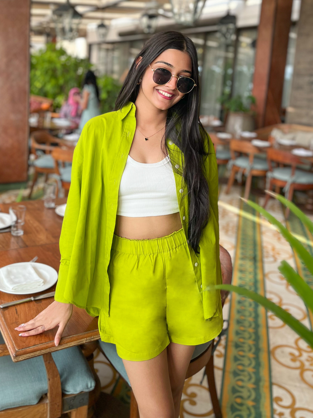 Cotton Two Piece Shorts and Shirt Set - Uptownie