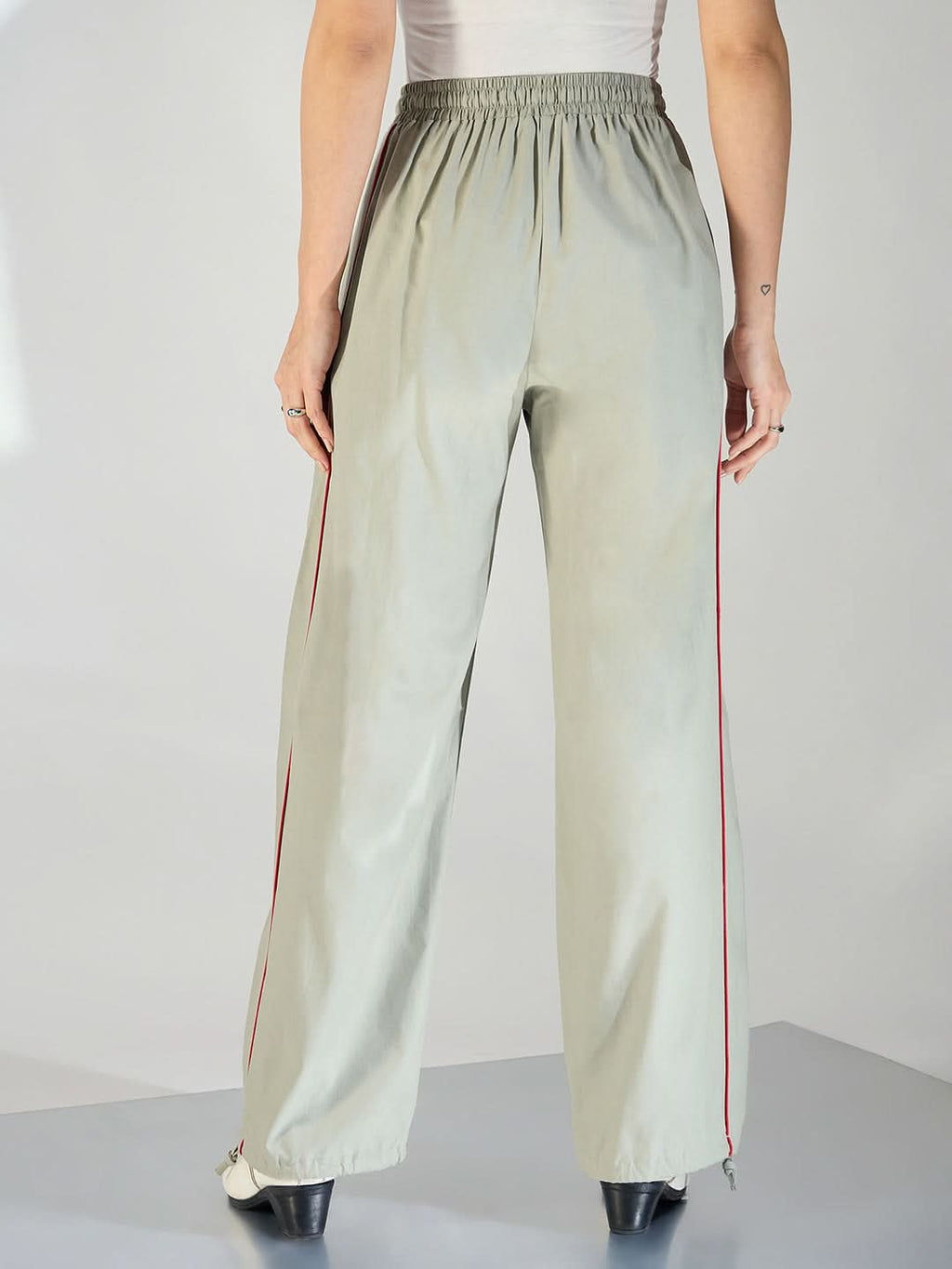Casual Color Block Drawstring Straight Fit Pants