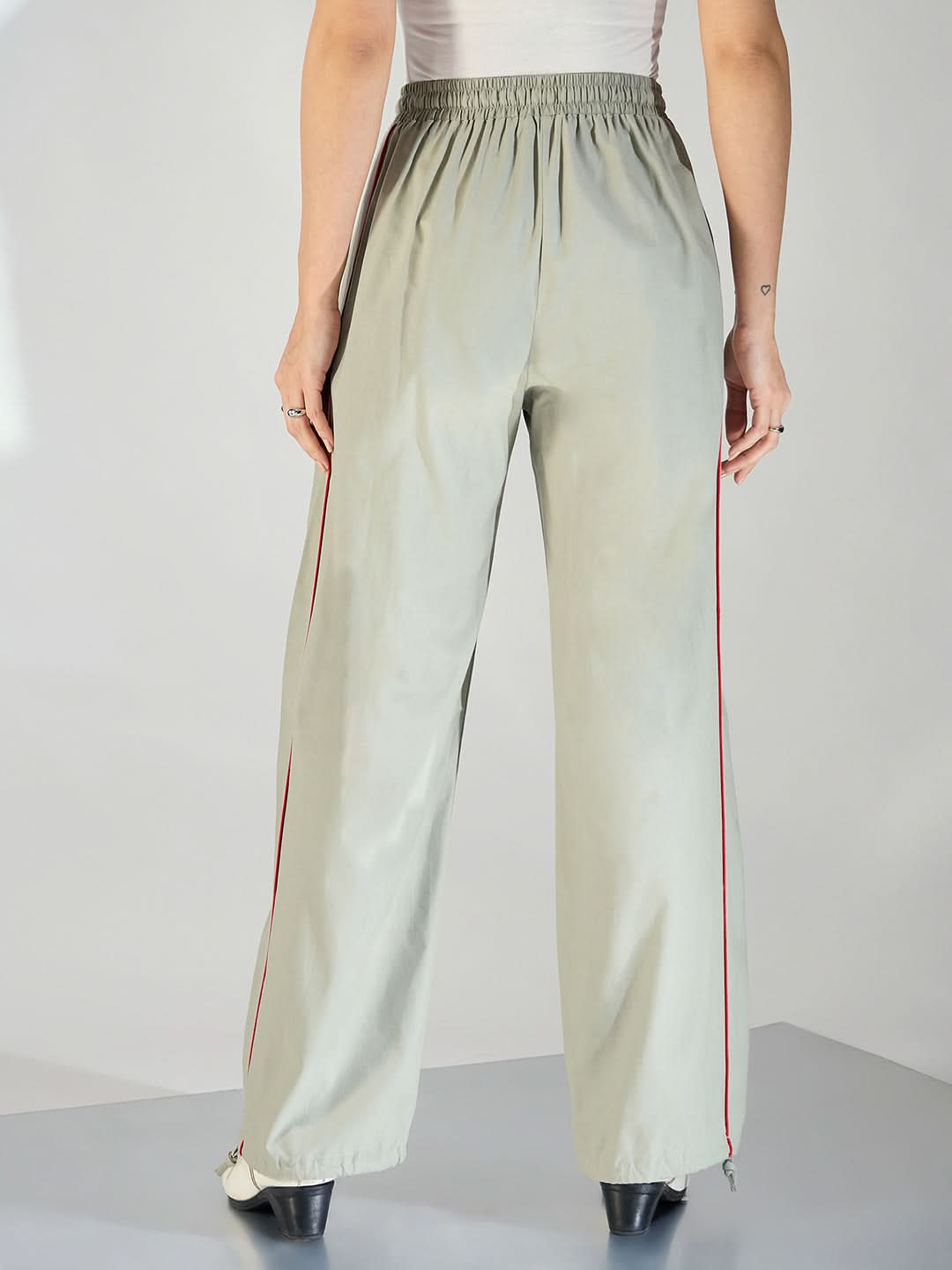 Casual Color Block Drawstring Straight Fit Pants