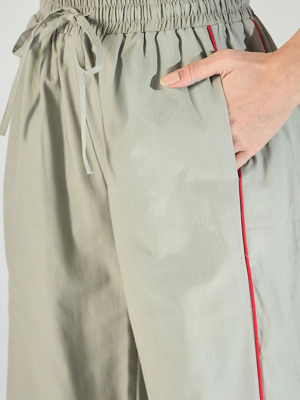 Casual Color Block Drawstring Straight Fit Pants