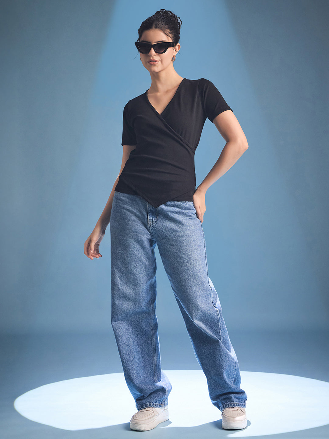 Wrap Style Ribbed Top