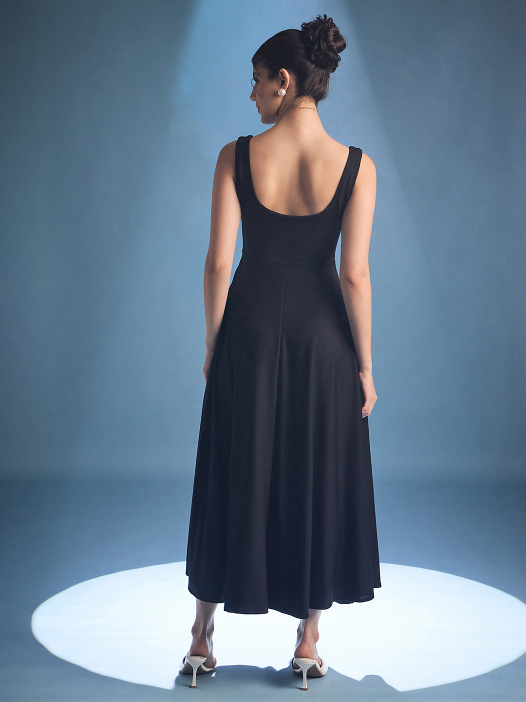 Stretchable Corset Fit & Flare Midi Dress