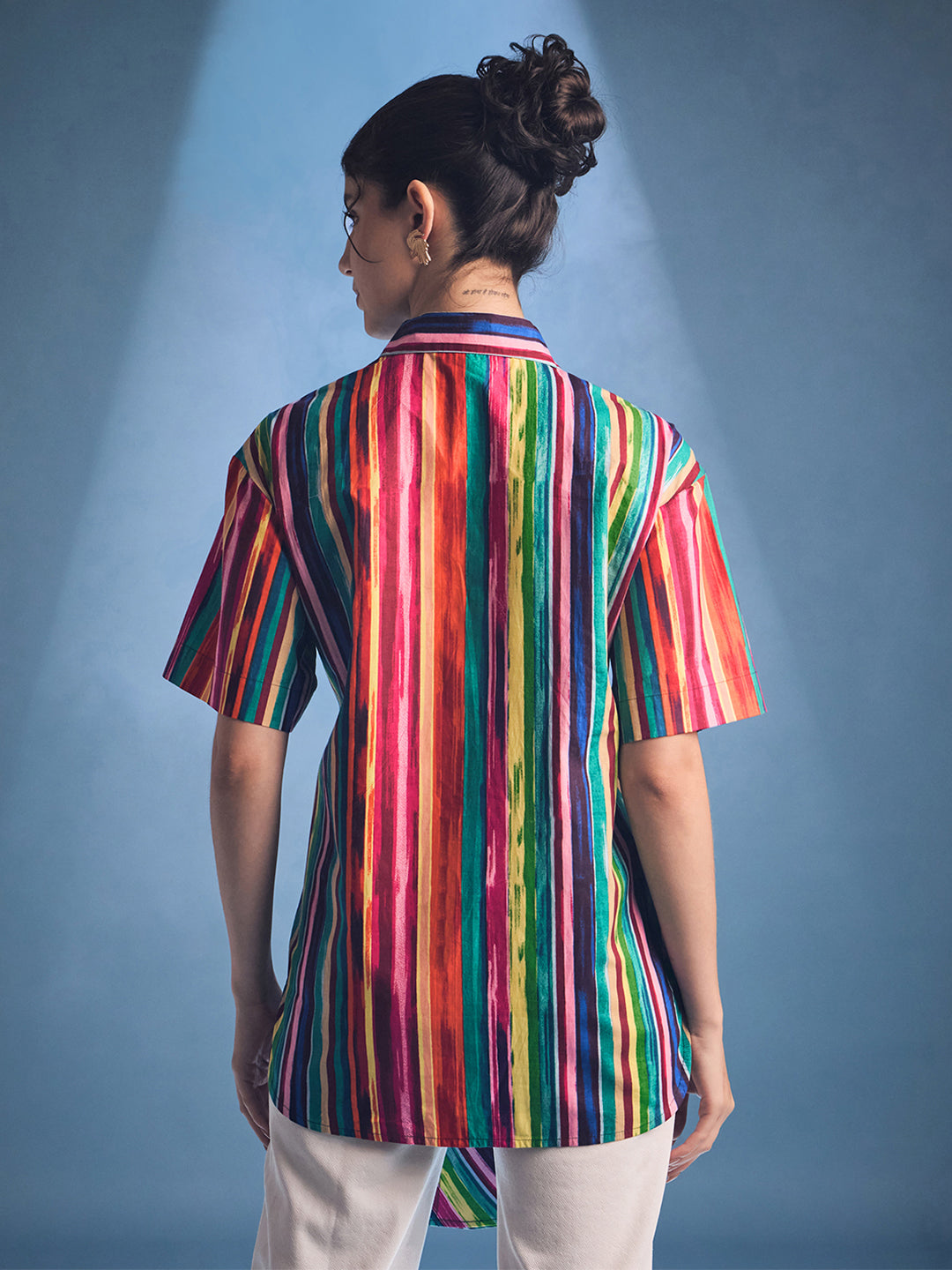 Front Tie-Up Cotton Shirt