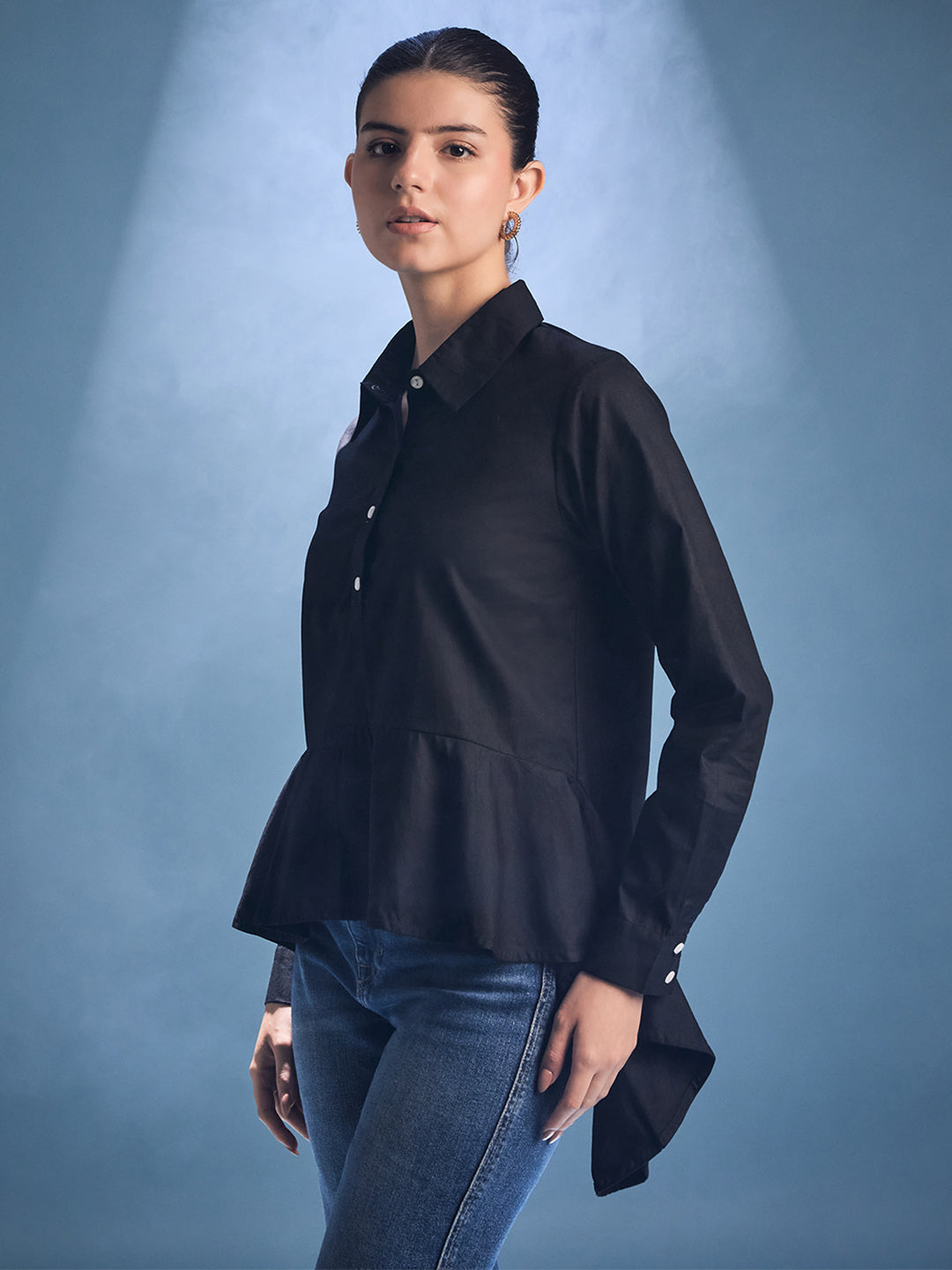 Cotton Peplum Shirt