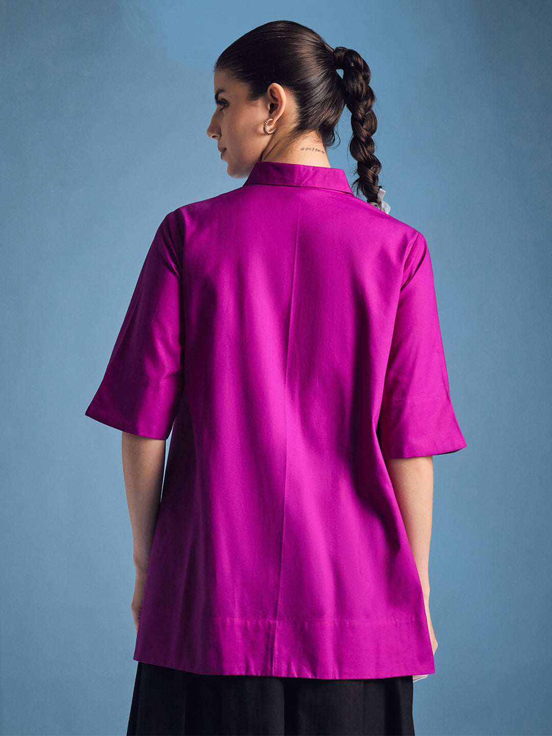Cotton Tie Up Cape Shirt