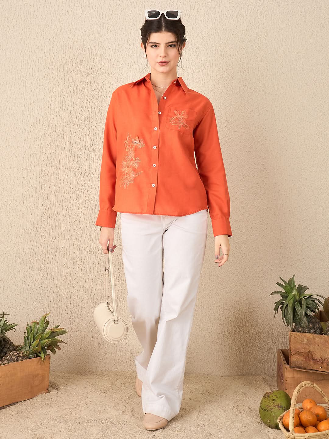 Embroidered  Linen Shirt