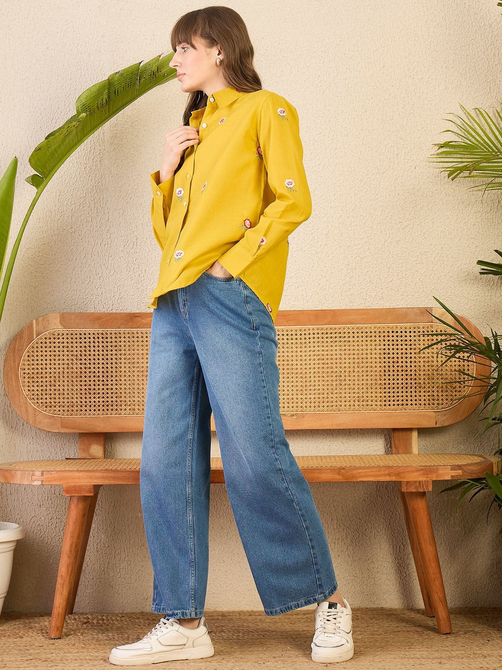 All Over Embroidered Linen Shirt