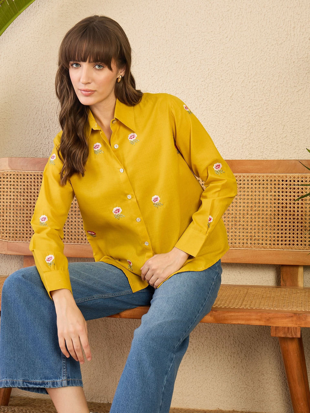All Over Embroidered Linen Shirt