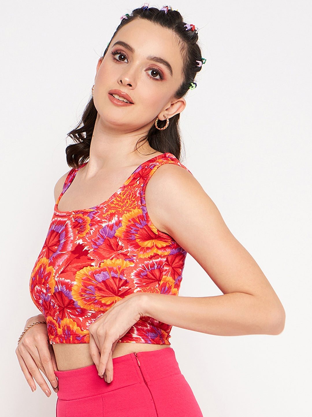 Cotton Stretchable Basic Round Neck Crop Top