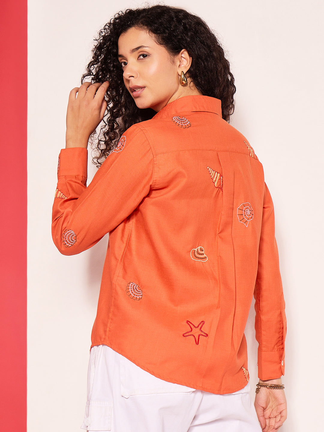All Over Embroidered Linen Shirt