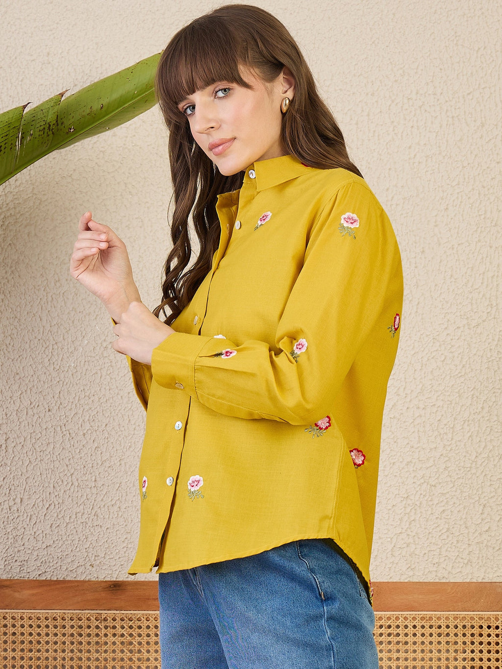 All Over Embroidered Linen Shirt
