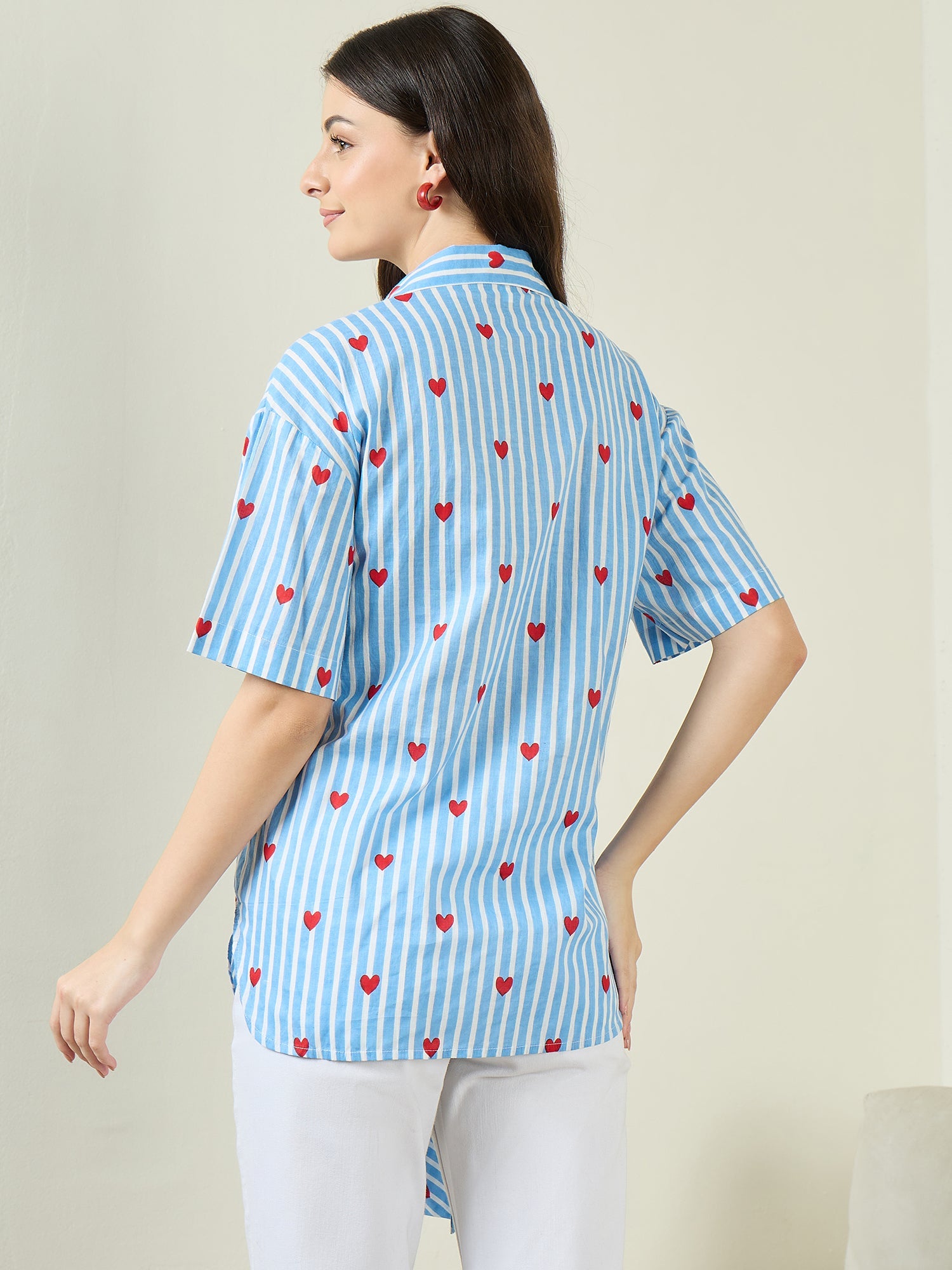 Front Tie-Up Cotton Shirt