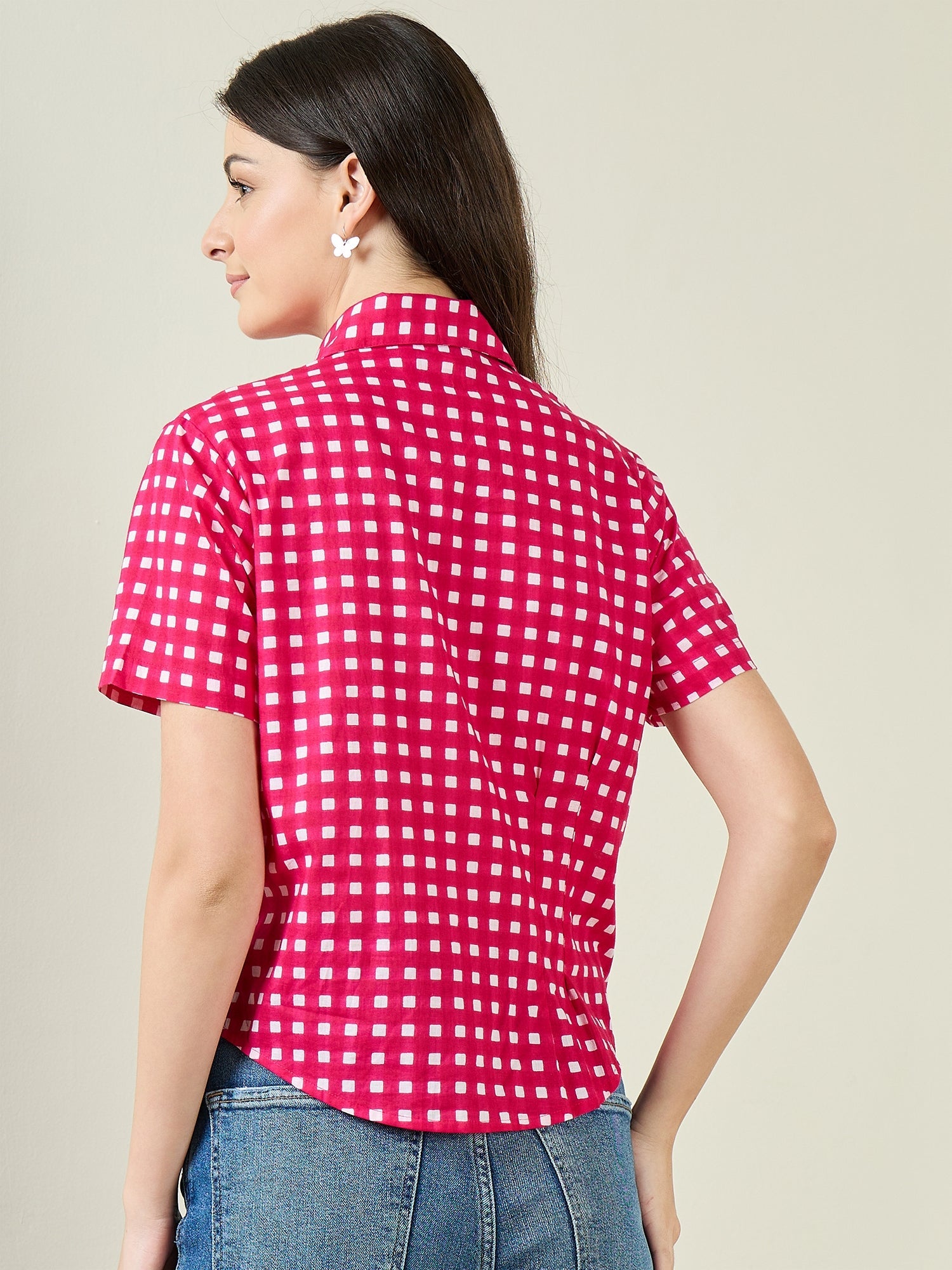 Cotton Half Sleeve Fitted Shirt