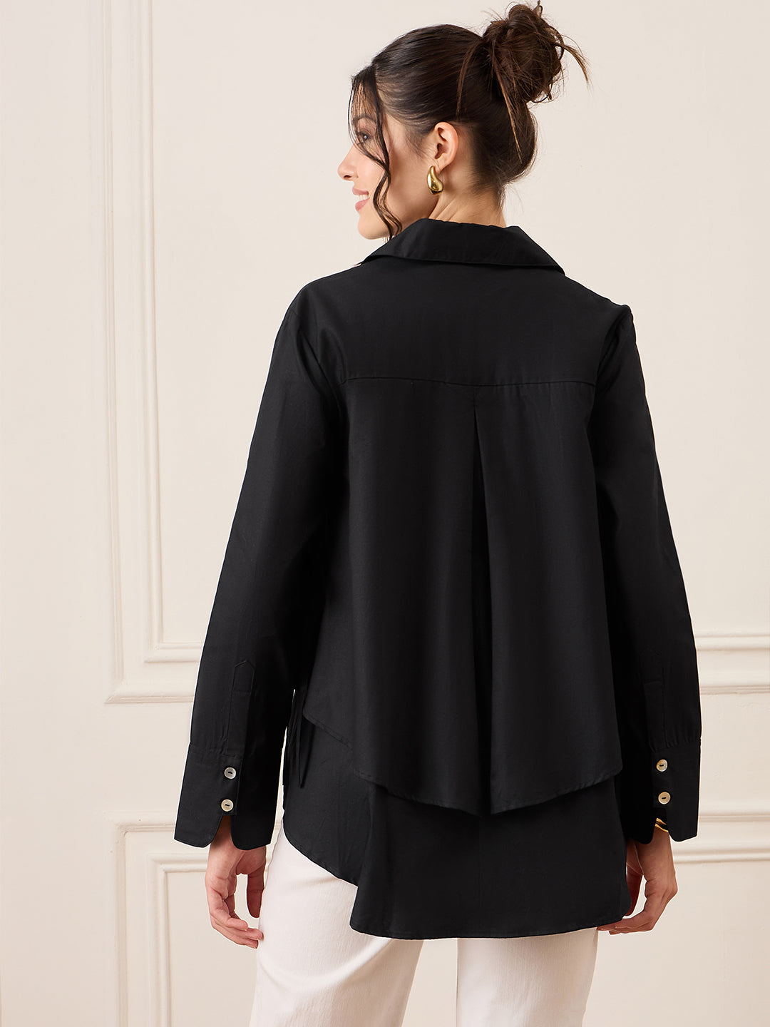 Double Layered Applique Cotton Shirt