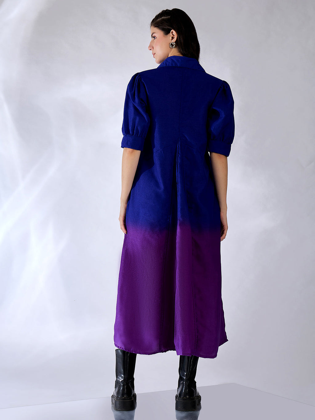 Front Pleated Linen Midi Dress