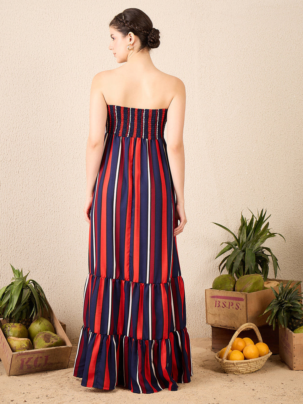 Strapless Smocked Maxi Dress