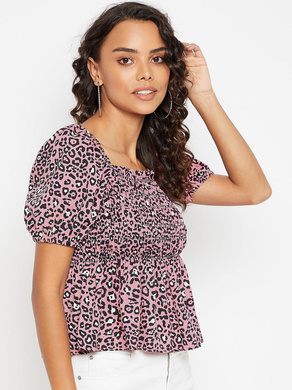 Smocked Peplum Top