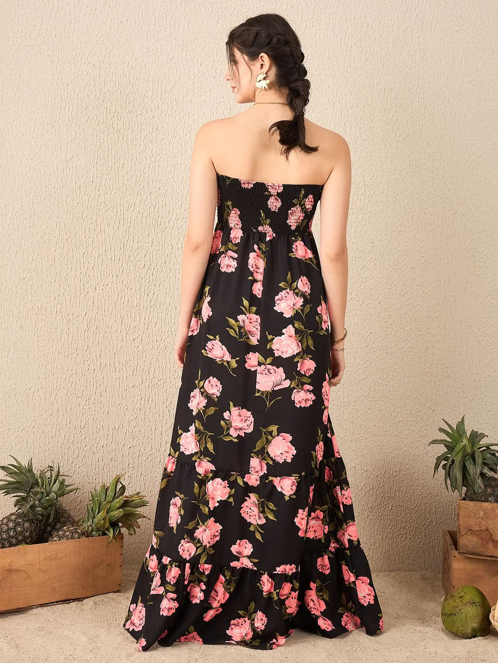 Strapless Smocked Maxi Dress