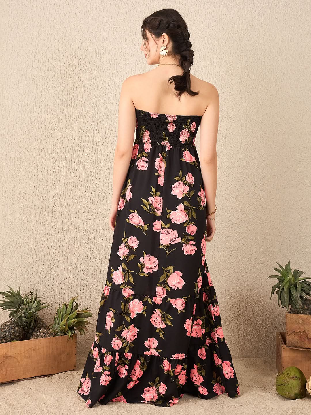 Strapless Smocked Maxi Dress
