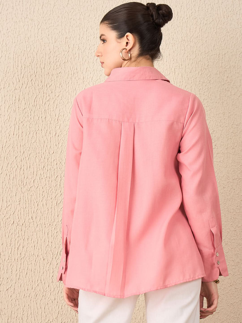 Loose Fit Applique Linen Shirt
