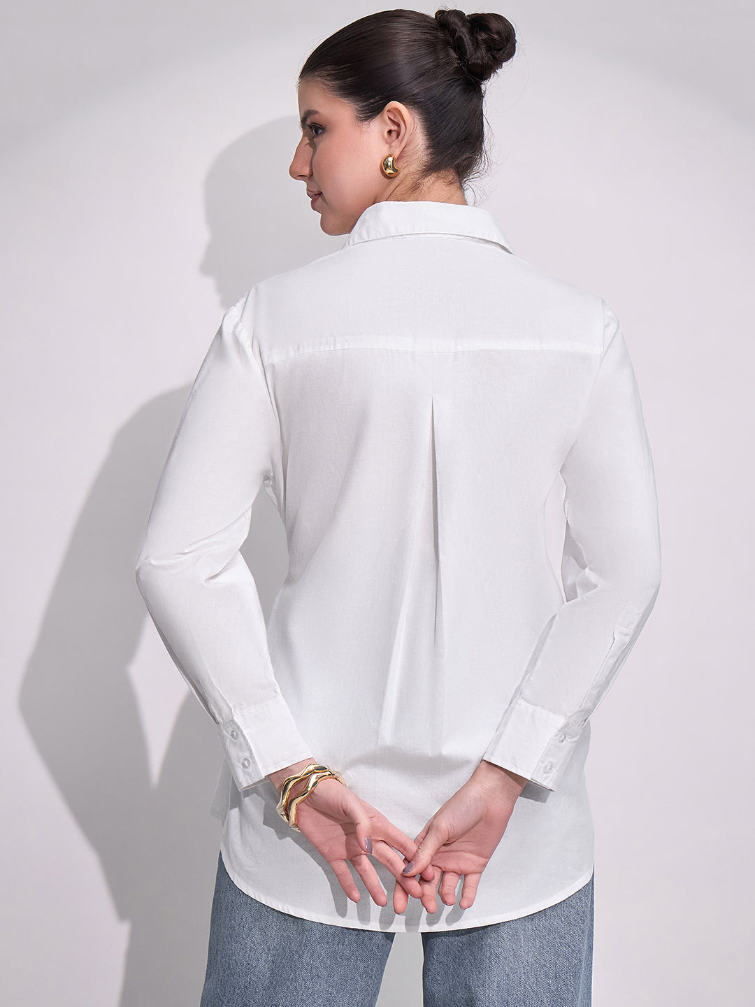 Side Tie-Up Cotton Shirt