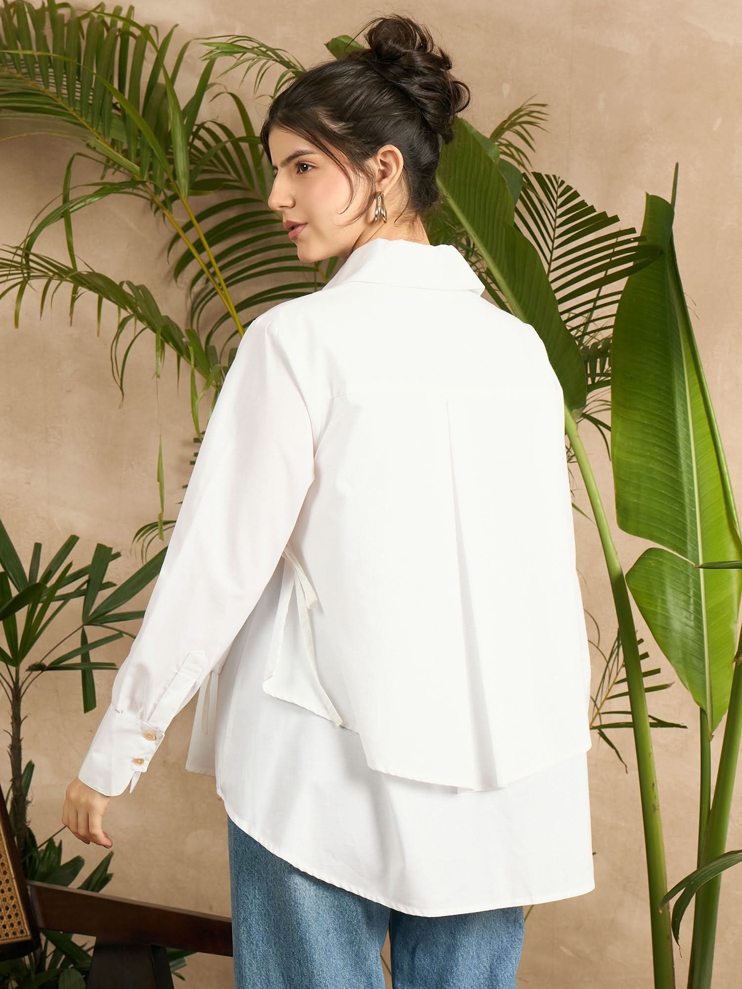 Double Layered Applique Cotton Shirt