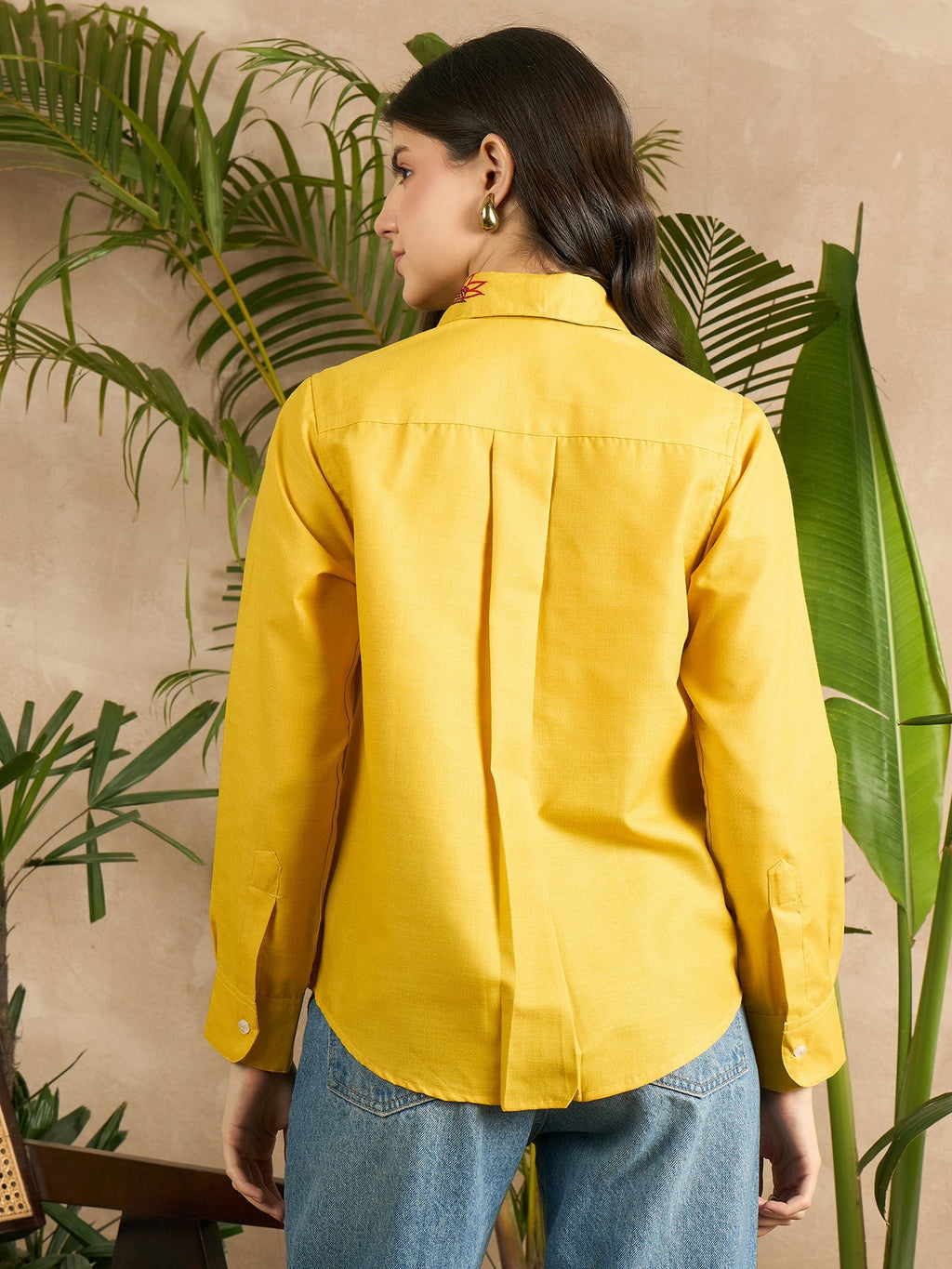 Floral Embroidered Linen Shirt