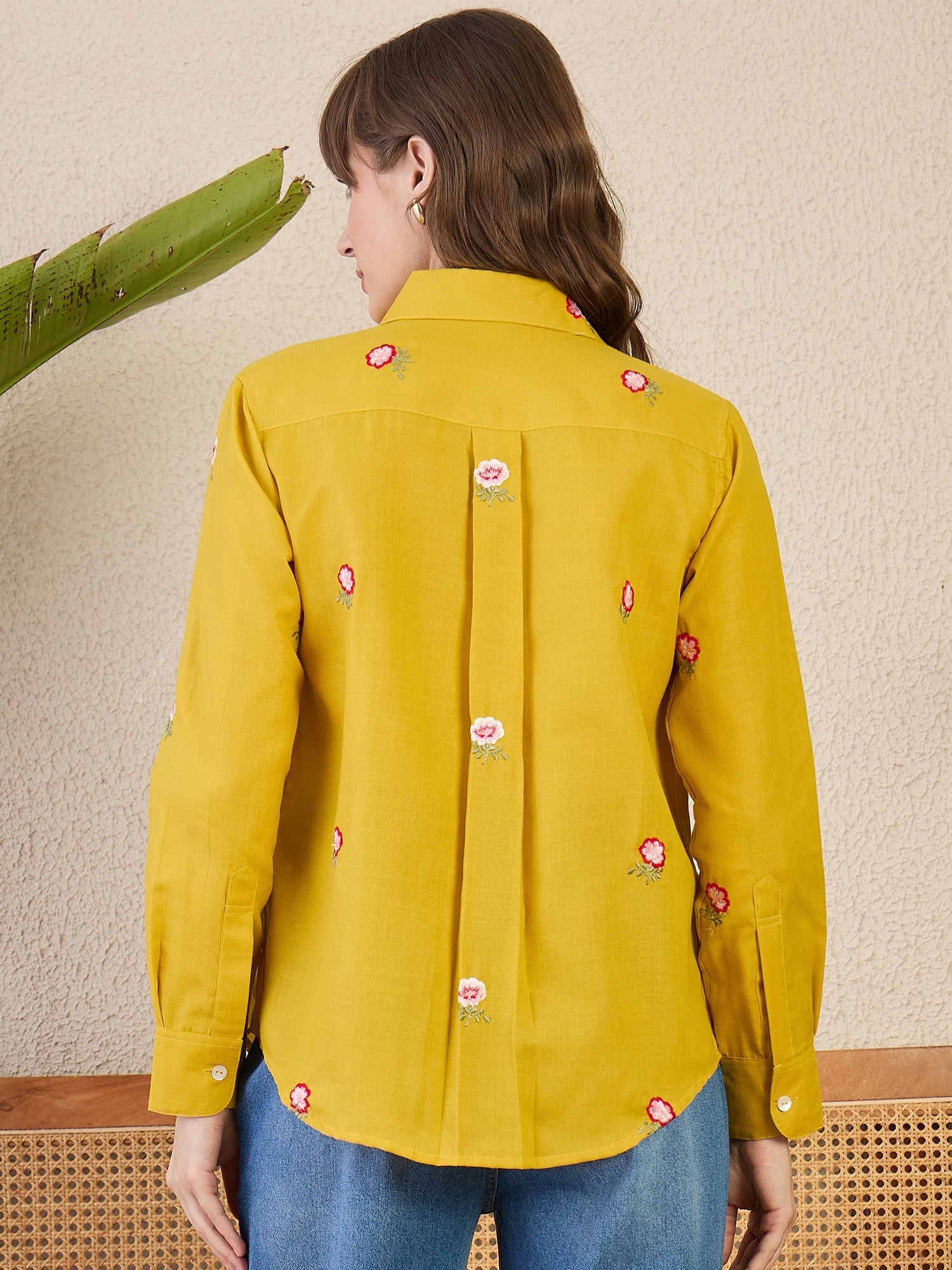 All Over Embroidered Linen Shirt