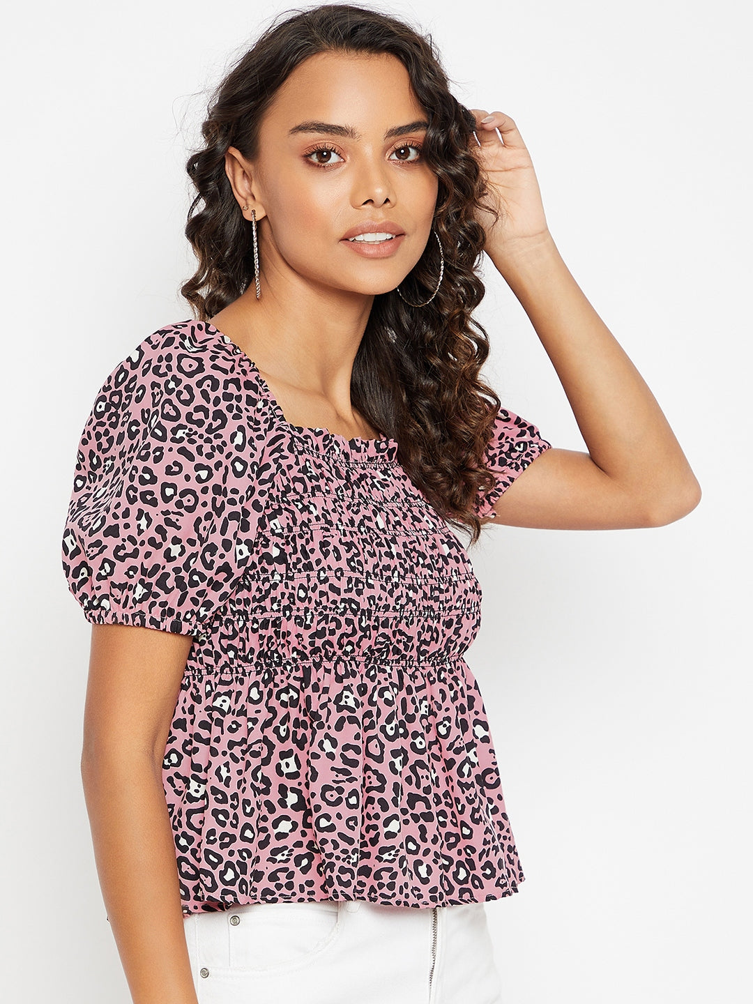 Smocked Peplum Top