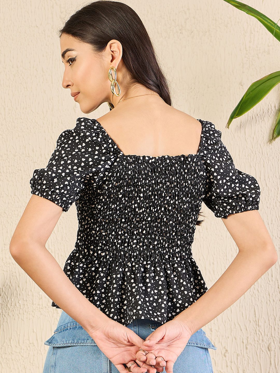 Smocked Peplum Top