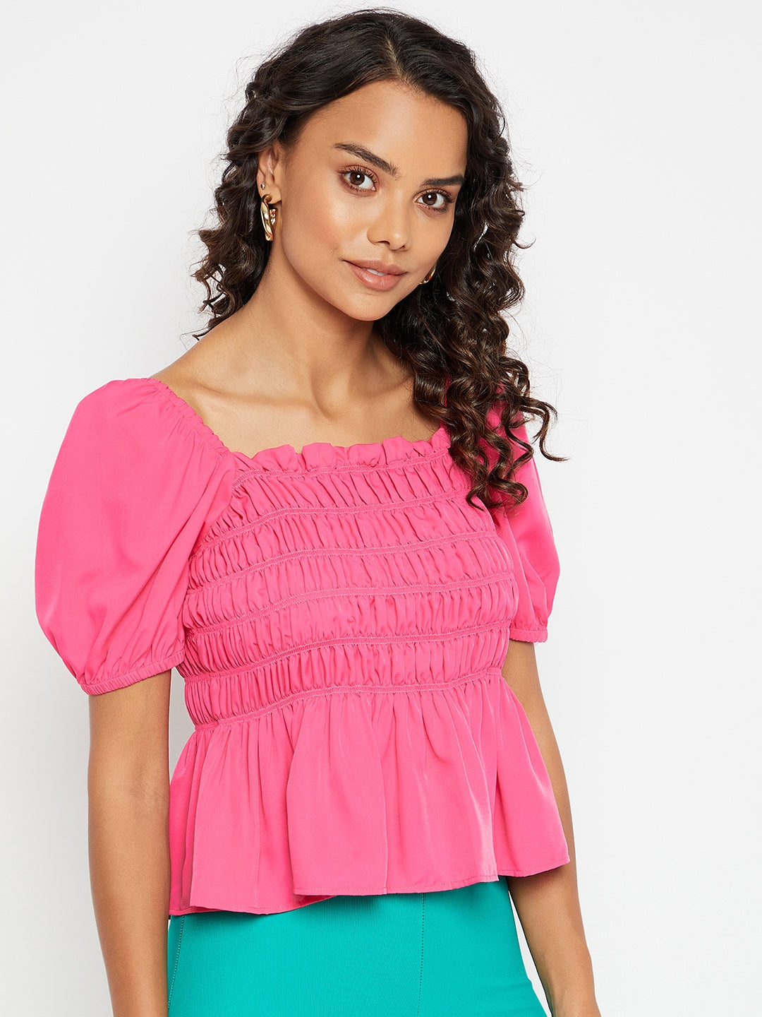 Smocked Peplum Top