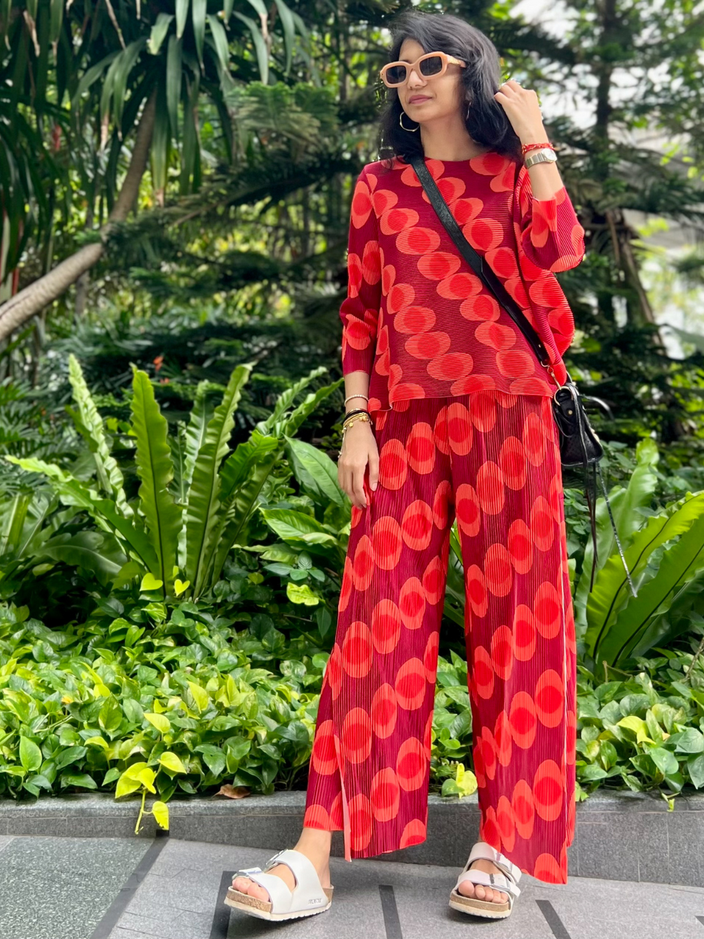 Pleated Pants with a Front Drape