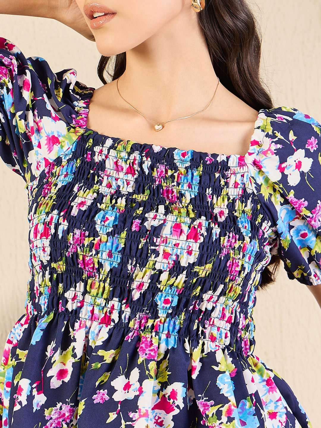Smocked Peplum Top