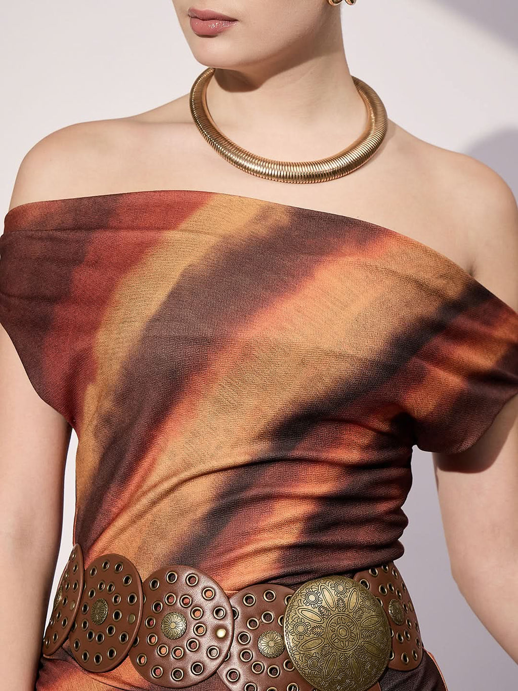Stretchable Off-Shoulder Drape Dress