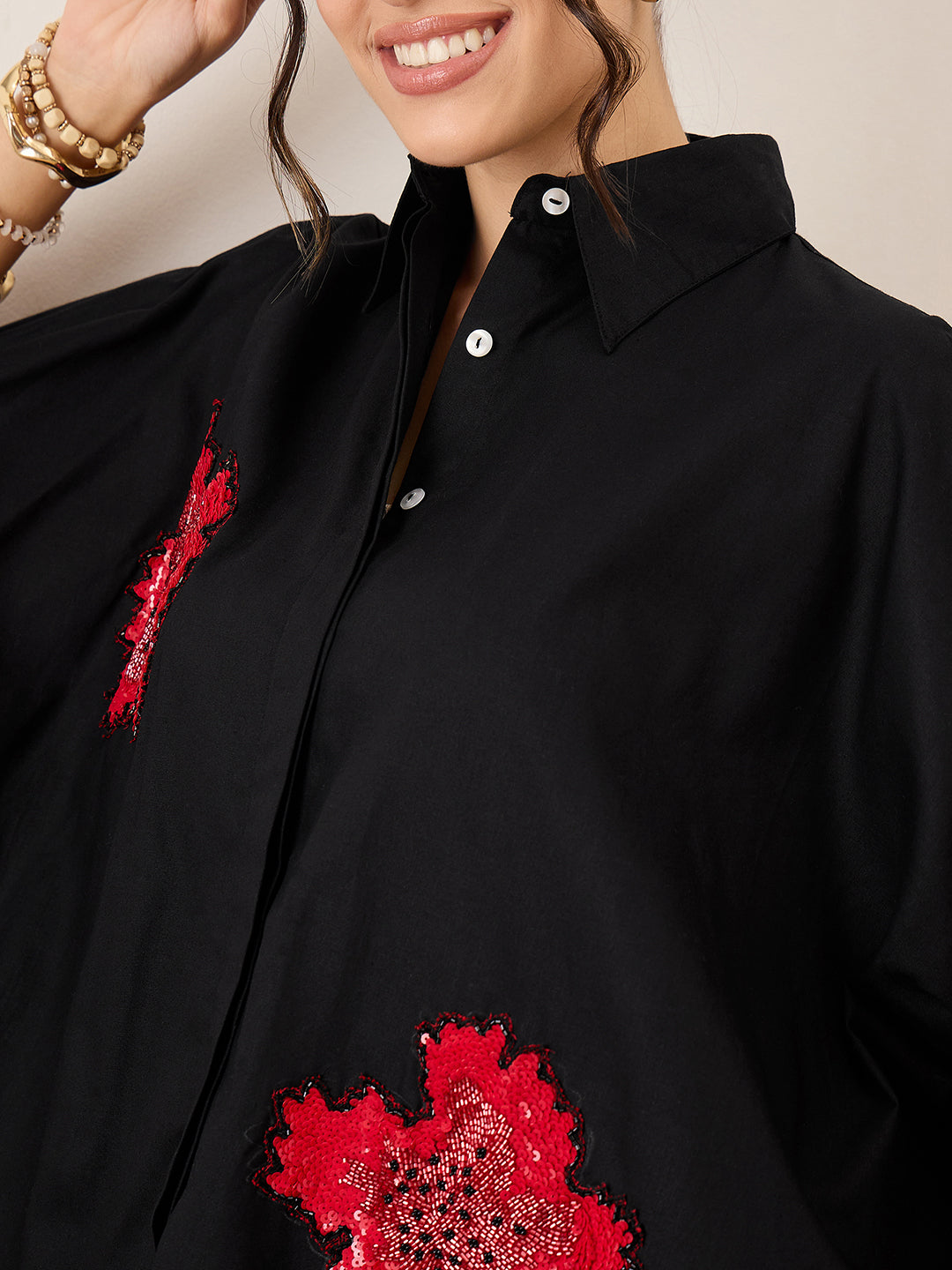 Antifit Embellished Cotton Shirt