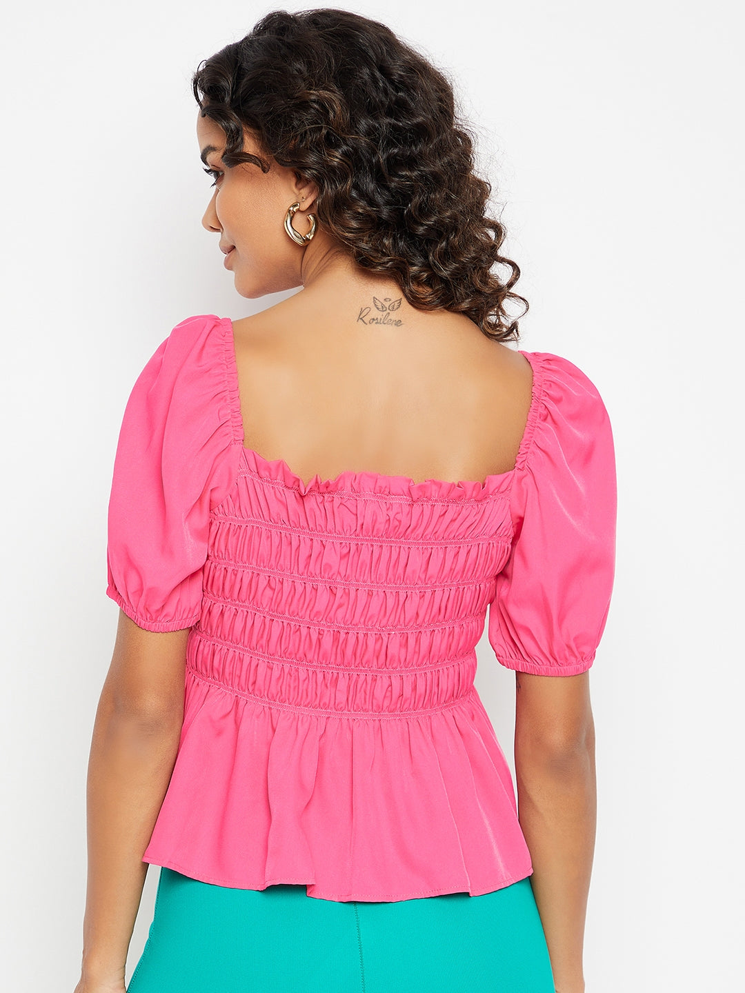 Smocked Peplum Top