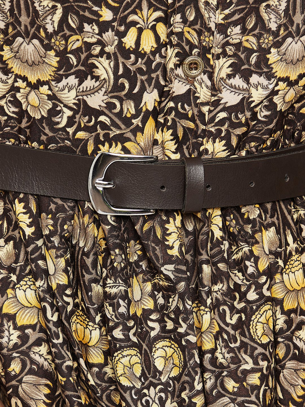 Printed Maxi Dress with Belt