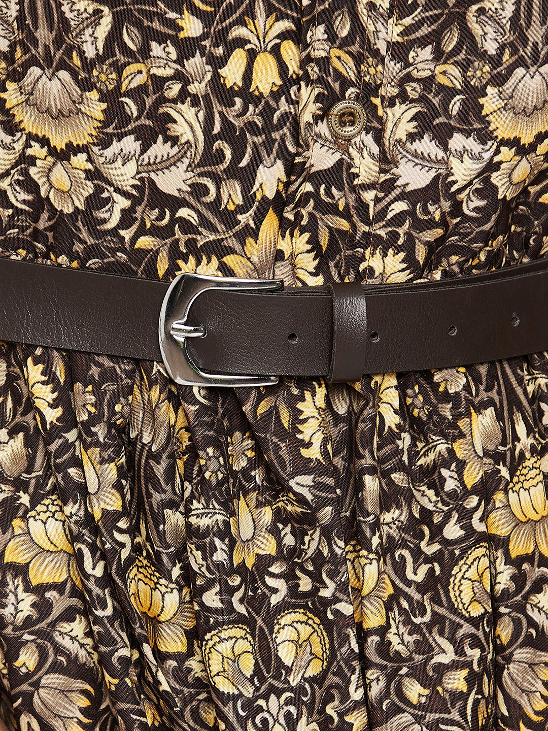 Printed Maxi Dress with Belt